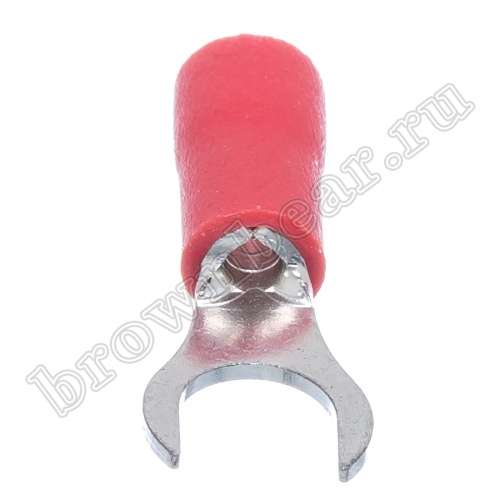 Клемма вилочная обжимная тип "U" 5.3 мм на провод 0.5 - 1.5 мм² круглая, изолированная, кратно 100шт. TYRI-1.25-5 фото 4