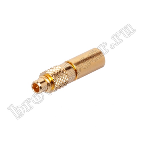 Разъем MMCX штекер на кабель RG-174,188,316, обжимной, Amphenol, MMCX1121A1-3GT30G-316U-50 MMCX-C174P