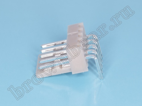 Разъем питания 5 контактов, вилка на плату, прямой угол, шаг 2.54 мм WF-5R фото 4