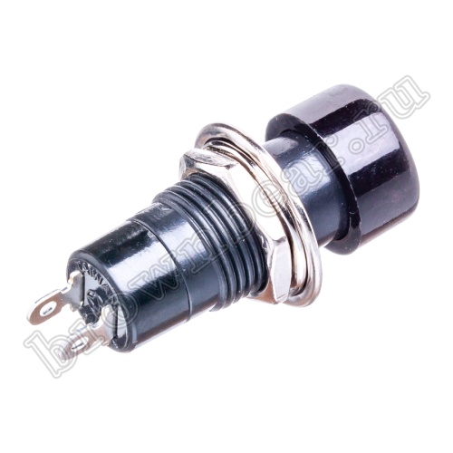 Кнопка с фиксацией, 14 мм круглая на блок, НР, 220В, черная PSW-2F-B фото 3