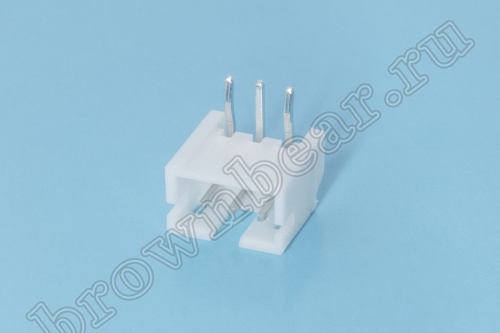 Разъем питания 3 контакта, вилка на плату, прямой угол, шаг 2.0 мм MW-3MR