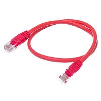 Патч-корд UTP RJ-45, категория 5e, литой, 0.5 метра, красный 