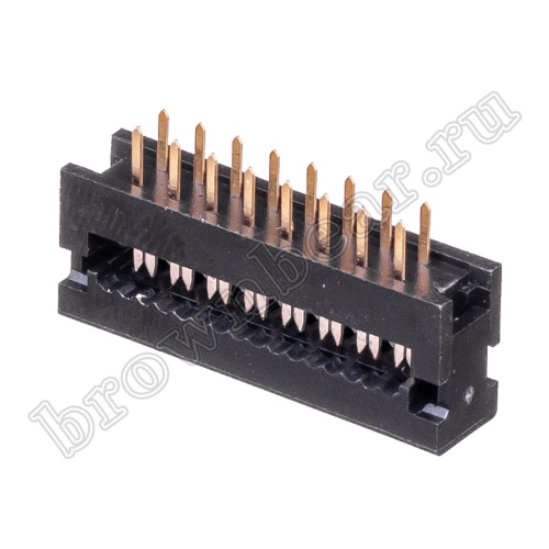 Разъем IDC 2х8 контактов на плату для наколки на шлейф, шаг 2.54мм FDC-16 фото 2