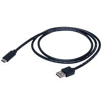 Кабель интерфейсный USB 2.0, type А - type C, вилка - вилка, черный, 1 метр