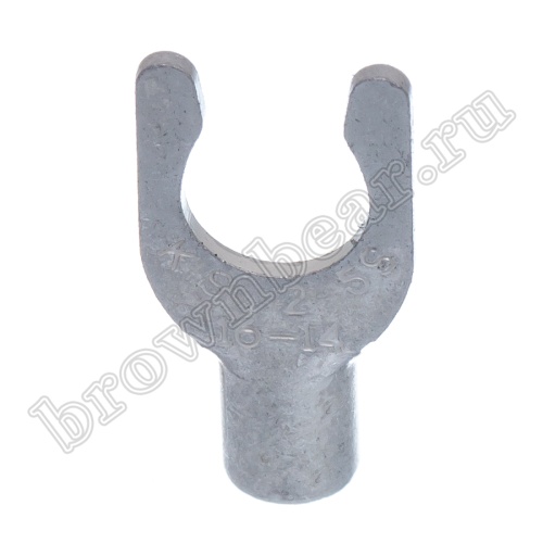 Клемма вилочная обжимная тип "U" 5.3 мм на провод 1.5 - 2.5 мм² с защелкой, неизолированная, кратно 100шт. TYL-2-5 фото 5