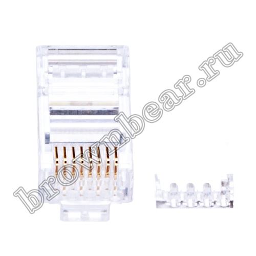 Разъём RJ-45 (8P8C) со вставкой, вилка под витую пару 6 категории  TP6-8P8C-S2 фото 2