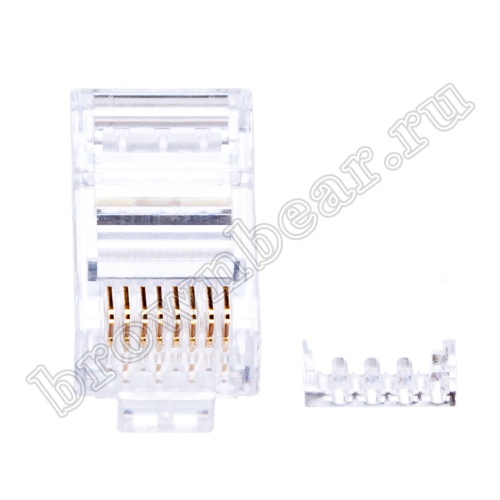 Разъём RJ-45 (8P8C) со вставкой, вилка под витую пару 6 категории  TP6-8P8C-S2 фото 5