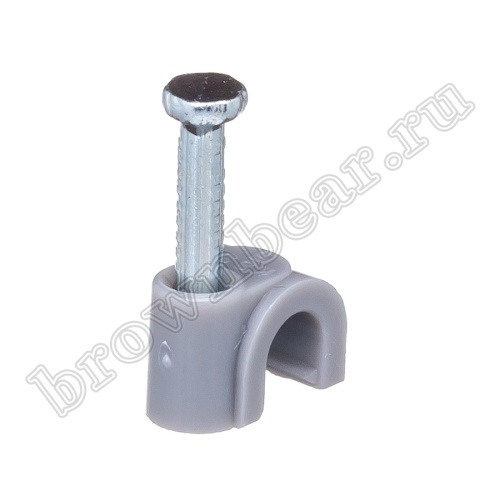 Скоба пластиковая с гвоздем для кабеля RG-58, 5 х 5.3 мм, серая, упак. 100 шт. NC-0.5N-G фото 6