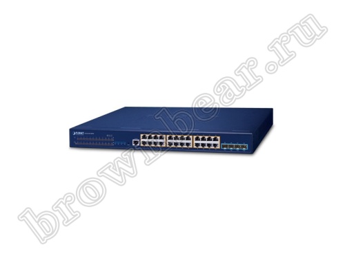 SGS-6310-24P4X Управляемый L3 стекируемый коммутатор Planet, 24 порта 10/100/1000Мбит/с, PoE 370Вт, 4 порта SFP+ 10Гбит/с