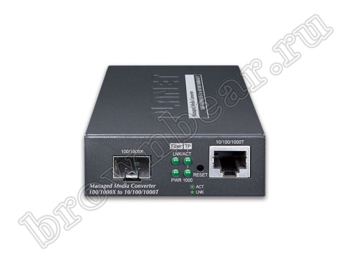 GT-915A Управляемый медиаконвертер Planet 1 порт 10/100/1000Мб/с + 1 слот SFP 100/1000Мб/с фото 2