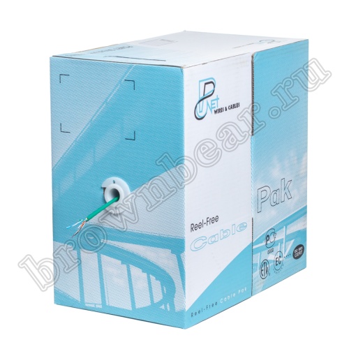 Кабель Витая пара, 4 пары, медный, 5е категория, многожильный, зеленый, PCnet, бухта 300м PCnet фото 6