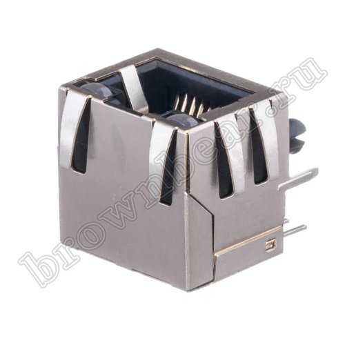 Разъём RJ-45 гнездо на плату, 8P8C,  2 светодиода (красный-зеленый), экранированный, тип 18 TJ18-L8P8C-5 фото 8