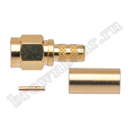 Разъем RP-SMA Amphenol, гнездо на кабель RG-58, обжимной, позолоченный 132113RP фото 3