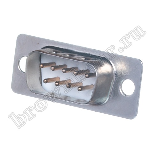 Разъем D-SUB   9 контактов, вилка на кабель, пайка, тип 2 DB-9M