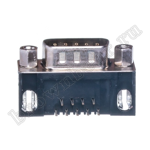 Разъем D-SUB 9 контактов, вилка на плату, прямой угол  7.2мм, тип 2 DRB-9MA фото 2