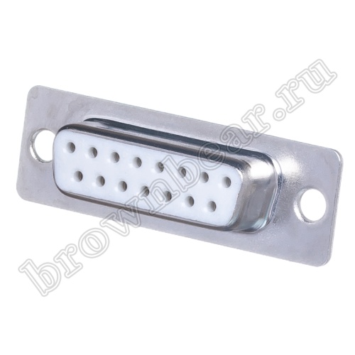 Разъем D-SUB 15 контактов, гнездо на кабель, пайка DB-15F