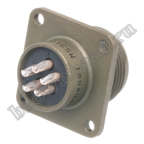 Разъём Amphenol серии MS, 5 контактов, вилка на блок, тип 14S, резьбовой MS3102E-14S-5P фото 5
