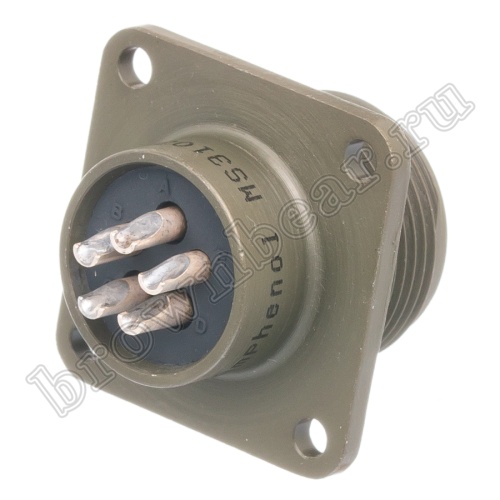 Разъём Amphenol серии MS, 5 контактов, вилка на блок, тип 14S, резьбовой MS3102E-14S-5P фото 4