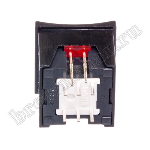 Кнопка мини с фиксацией, красная в черном корпусе с красным индикатором PSM2-1-R-B-R   фото 6