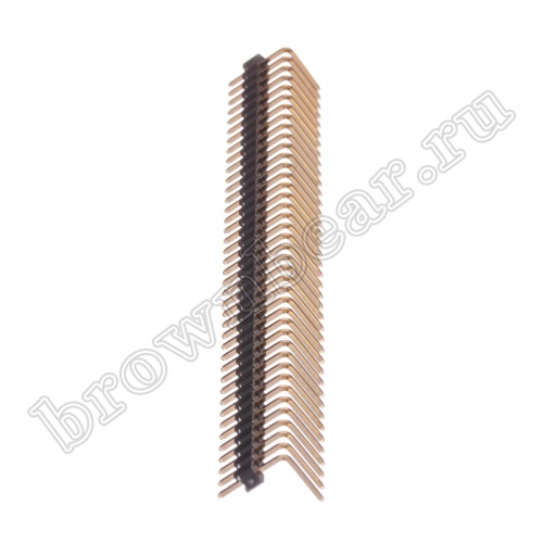 Разъем штыревой однорядный на плату, 1х40, шаг 2.54мм, угловой, тип 2 фото 3