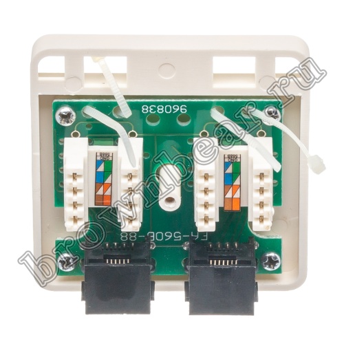 Розетка компьютерная накладная двойная RJ-45 категория 5е,  тип 110,  белая  фото 6