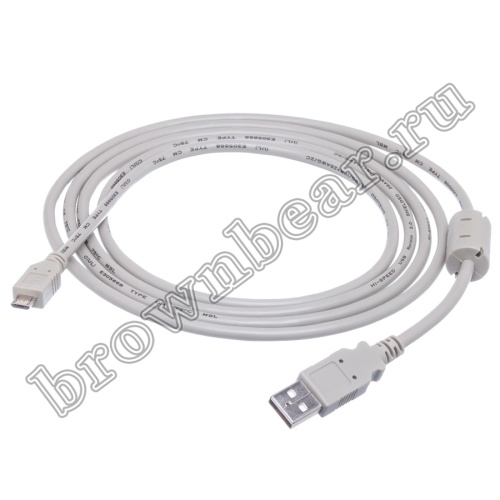 Кабель интерфейсный USB, type А - type micro USB, вилка - вилка, с ферритовым кольцом, 1.8 метра