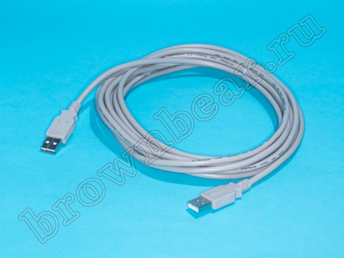 Кабель (шнур) USB, тип А - А, вилка - вилка, 5 метров фото 2