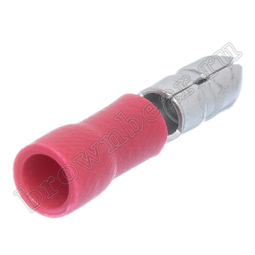 Клемма штекерная обжимная тип "B" 4.0 мм вилка на провод 0.5 - 1.5 мм², изолированная, кратно 100шт. TBI-1.25-4M фото 4