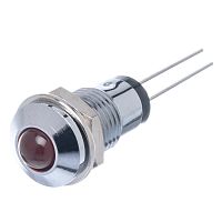 Светодиод 12В в корпусе индикаторный, красный, 12.0 mcd