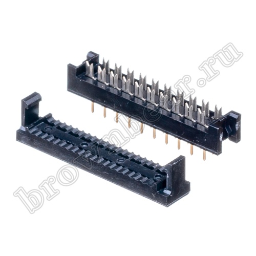 Разъем IDC 2х10 контактов на плату для наколки на шлейф, шаг 2.54мм FDC-20 фото 5