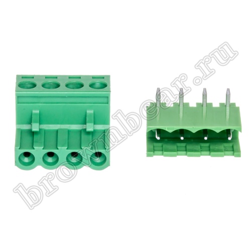 Клеммник винтовой провод-плата, 4 контакта, 5.0 мм, угловой TB-06RC фото 2