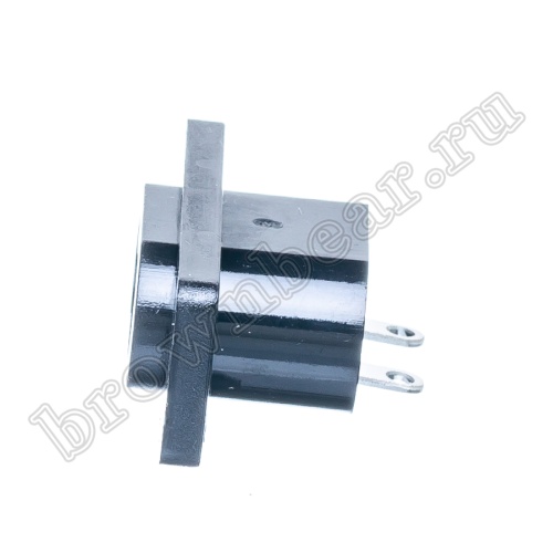 Разъем питания IEC C8, вилка на блок, крепление винты, 1A фото 2