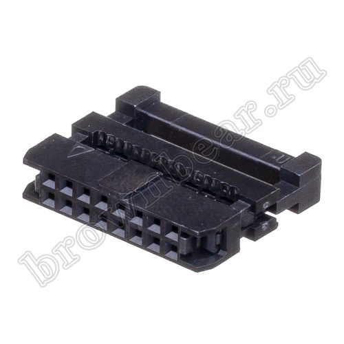 Разъем IDC 2х8 розетка на плоский кабель, шаг 2.00мм IDC2-16/2