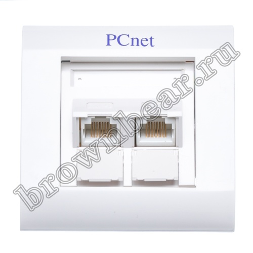 Розетка компьютерная встраиваемая двойная RJ-45, 8P8C,, категория 5е, универсальная, PCnet  фото 5