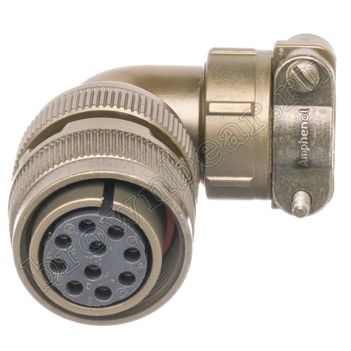 Разъём Amphenol серии MS, 10 контактов, розетка на кабель, тип 18, резьбовой прямой угол MS3108E-18-1S фото 2