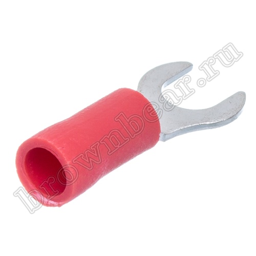 Клемма вилочная обжимная тип "U" 4.3 мм на провод 0.5 - 1.5 мм². круглая, изолированная, кратно 100шт. TYRI-1.25-4 фото 3