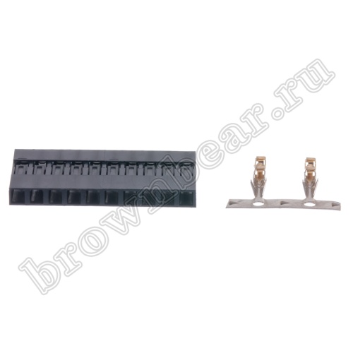 Разъем 1х10 гнездо на кабель, шаг 2.54мм, с контактами фото 3