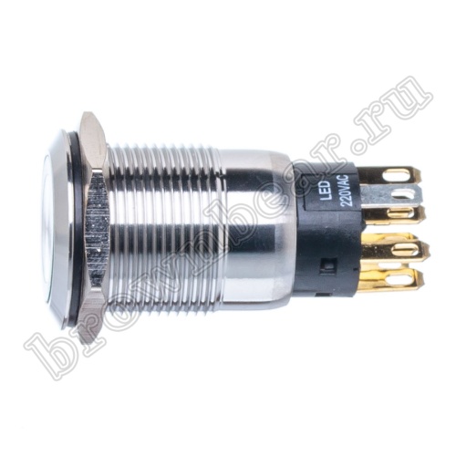 Кнопка управления герметичная, с подсветкой, с фиксацией, d 22 мм, 2НР+2НЗ, зеленая TT19AL2G2 фото 2