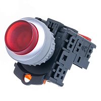 Кнопка управления выступающая, с подсветкой, без фиксации, d 30 мм, НЗ, красная TN2IL2RN-1B