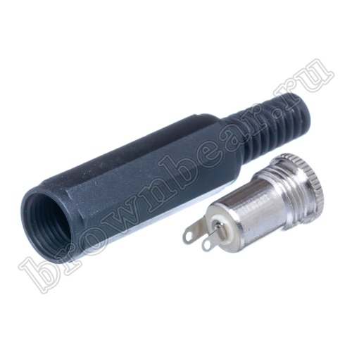 Разъем питания штырьковый DC гнездо 2.5 х 5.5 мм, на кабель c амортизатором, тип 2 DJK-00B-2 фото 5