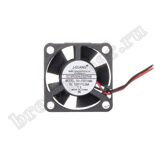 Вентилятор для корпуса 30х30х10, DC 12В, 0.09А,  подшипник качения, AV-F3010MB