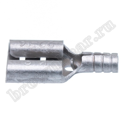 Клемма плоская обжимная 6.3 мм, гнездо на провод 0.5 - 1.5 мм², неизолированная, кратно 100шт., РП-М TA-1.25F фото 5