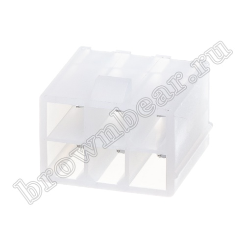 Разъем питания Mini-Fit 6 контактов, вилка на плату, шаг 4,2мм MF-6MA/2