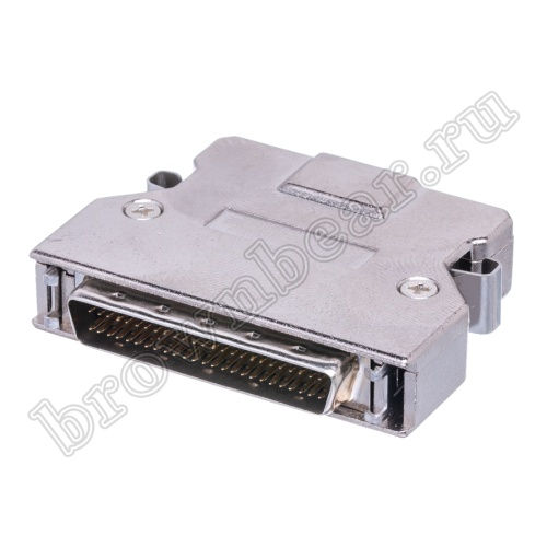 Разъем Micro D-SUB 50 контактов, вилка на кабель с корпусом, пайка MD-50M