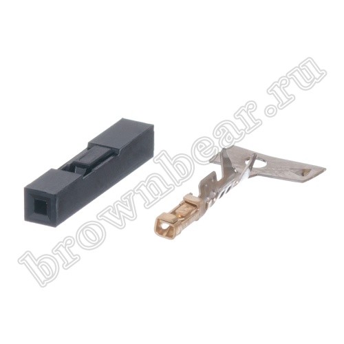 Разъем 1х1 гнездо на кабель, шаг 2.54мм, с контактом