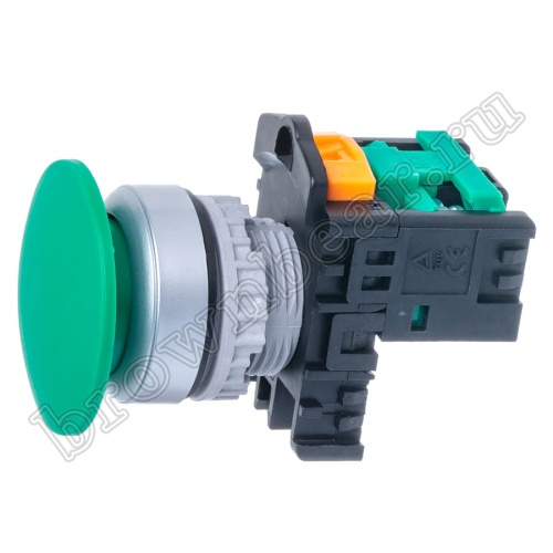 Кнопка управления грибок, без фиксации, d 38 мм, НР, зеленая TN2BMG-1A фото 2