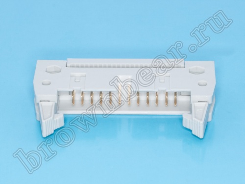 Разъем IDC 2х12 вилка на плоский кабель, шаг 2.54мм, с защелками IDCC-24 фото 4