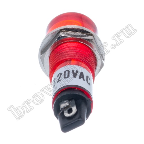 Лампа неоновая  индикаторная с резистором  220В, d 12 мм, красная фото 2