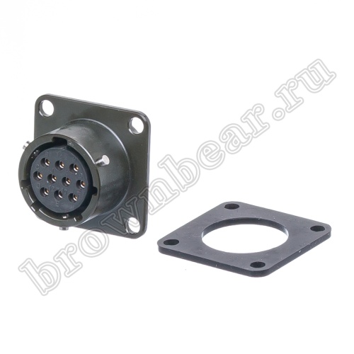 Разъём промышленный байонет MIL-26482 Series I серии HVMS 10 контактов, розетка на блок