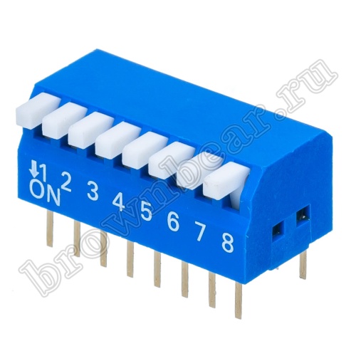 Переключатель Dip-Switch 8 контактных групп, пиано SWD3-8